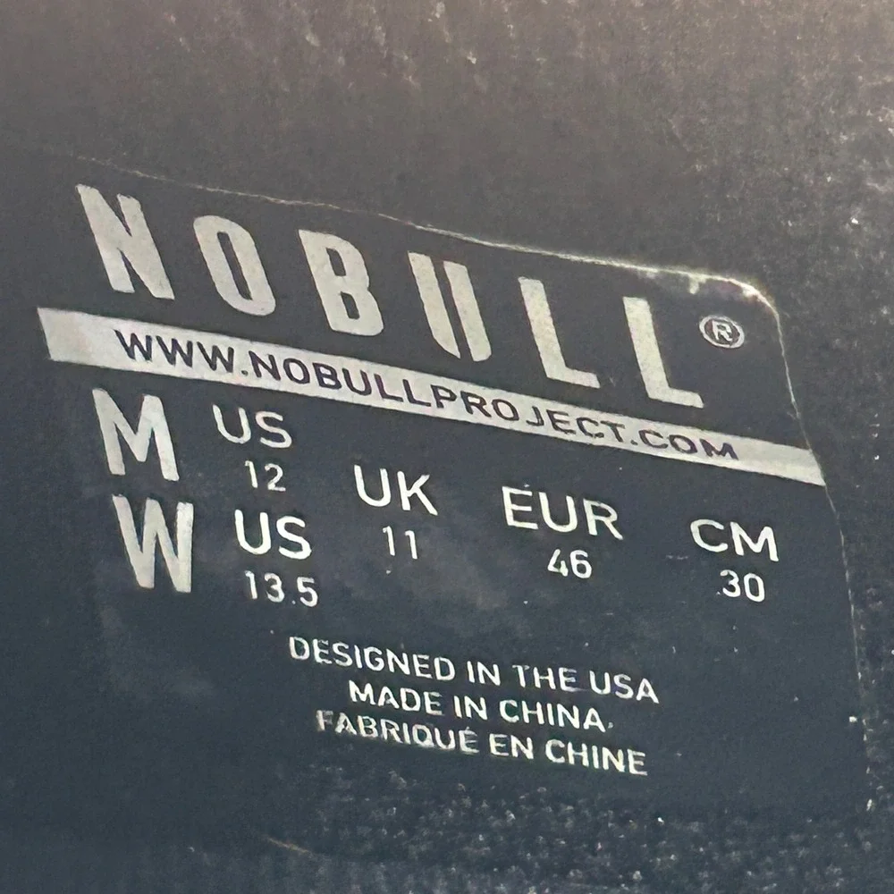 NOBULL Lifter Black Canvas Trainer Mid-Strap Mens Size 12 Training Shoes
